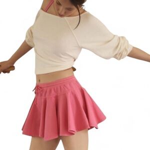 Anthropologie Daily Practice Courtside Mini Skirt Cotton Blend Pink NWT